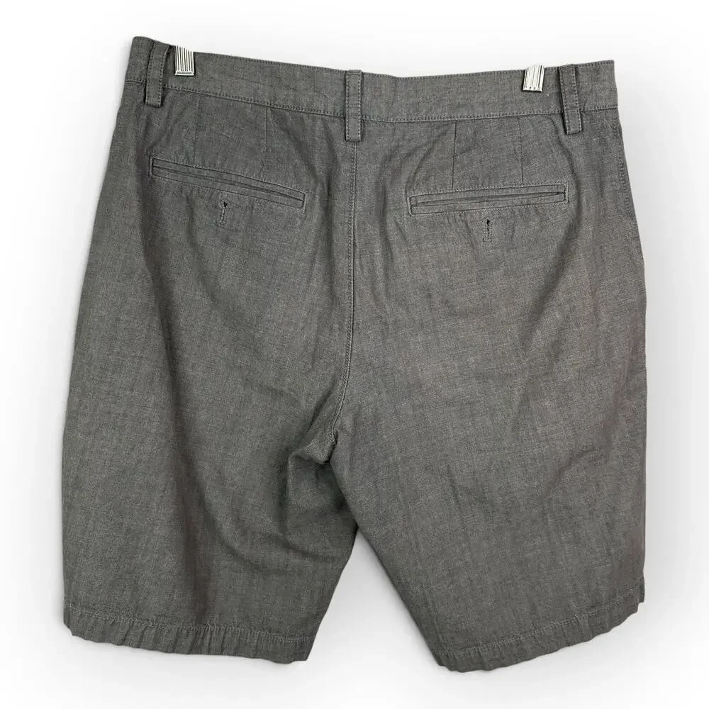 Banana Republic Emerson Short Mens 32 Gray Chino Shorts Classic Preppy Casual